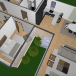 planos de casas con cuatro dormitorios en una sola planta